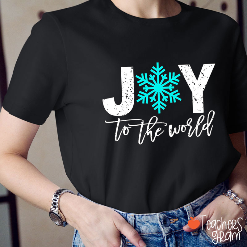 Joy To The World Snowflake Teacher T-Shirt