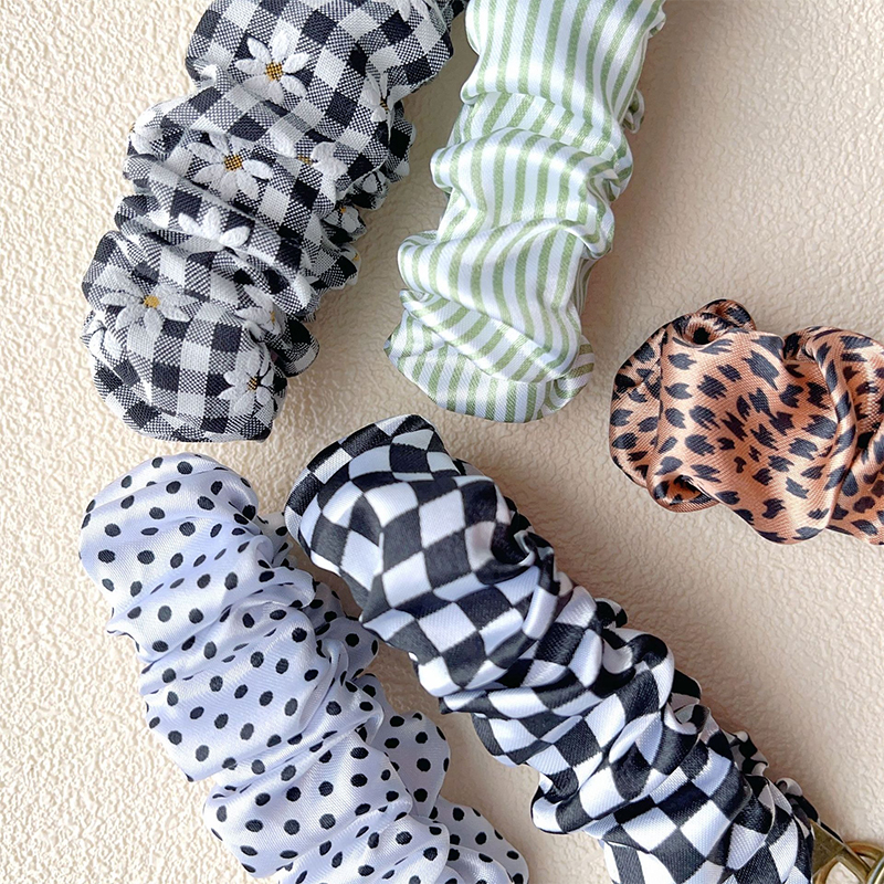 Scrunched Fabric Teacher Keychain