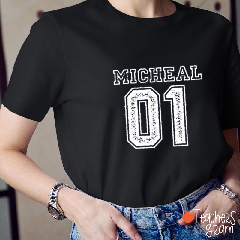 Personalized Name And Number Game Day Teacher T-Shirt