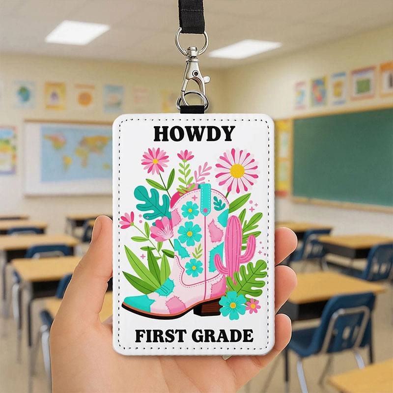 Personalized Howdy Children Teacher Card Holder