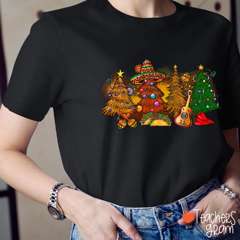 Sombrero Christmas Tree Spanish Teacher T-Shirt