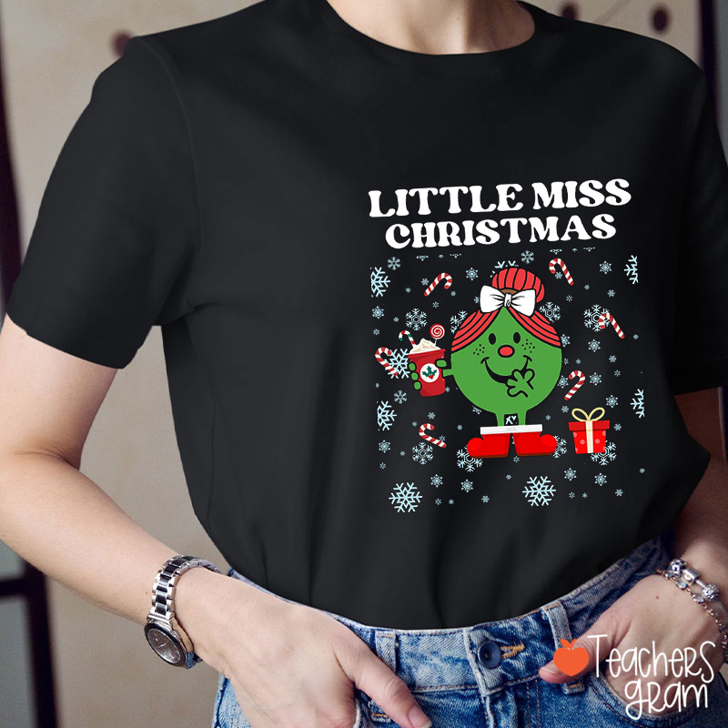 Little Miss Christmas Teacher T-Shirt