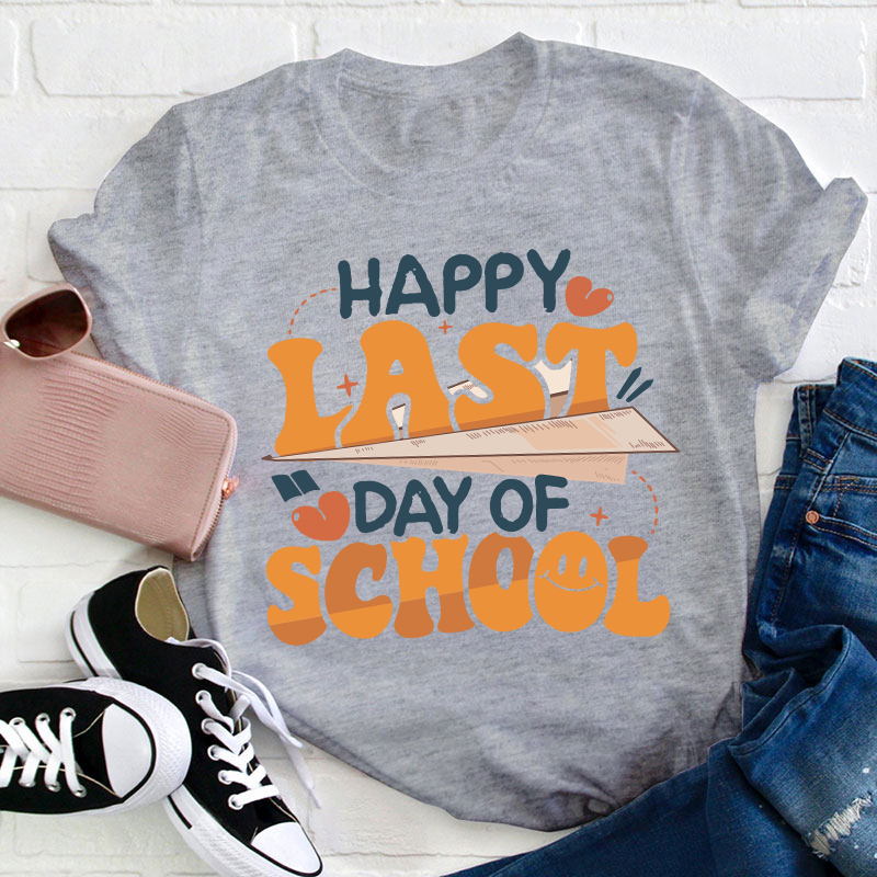 Paper Airplane Happy Last Day Of School Teacher T-Shirt
