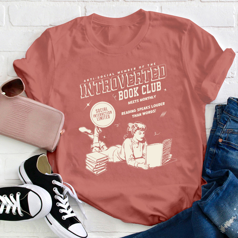 Introverted Book Club Bookish Teacher T-Shirt