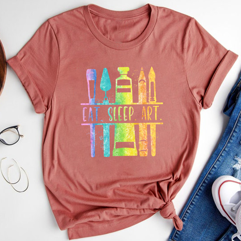 Personalized Color Painting Tools Teacher T-Shirt