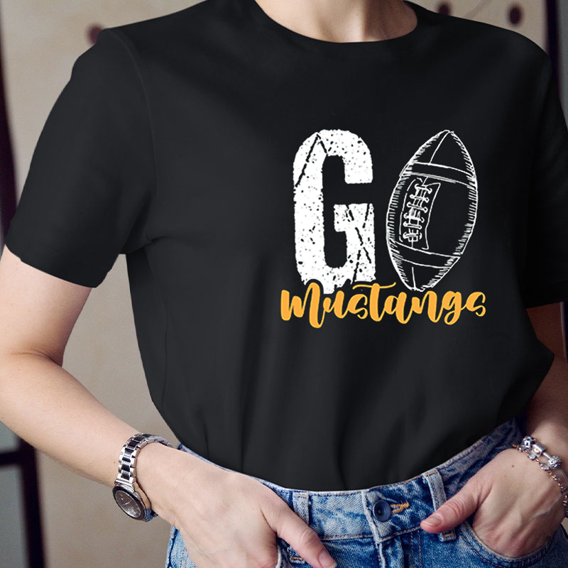 Personalized School Mascot Go Football Teacher T-Shirt