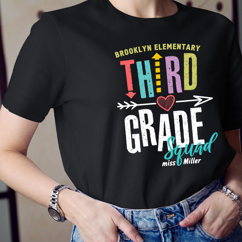 Personalized Name And Grade Team Teacher T-Shirt
