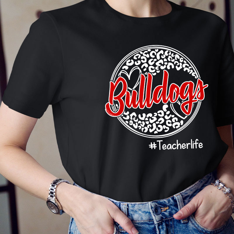 Personalized Leopard Custom School Spirit Teacher T-Shirt