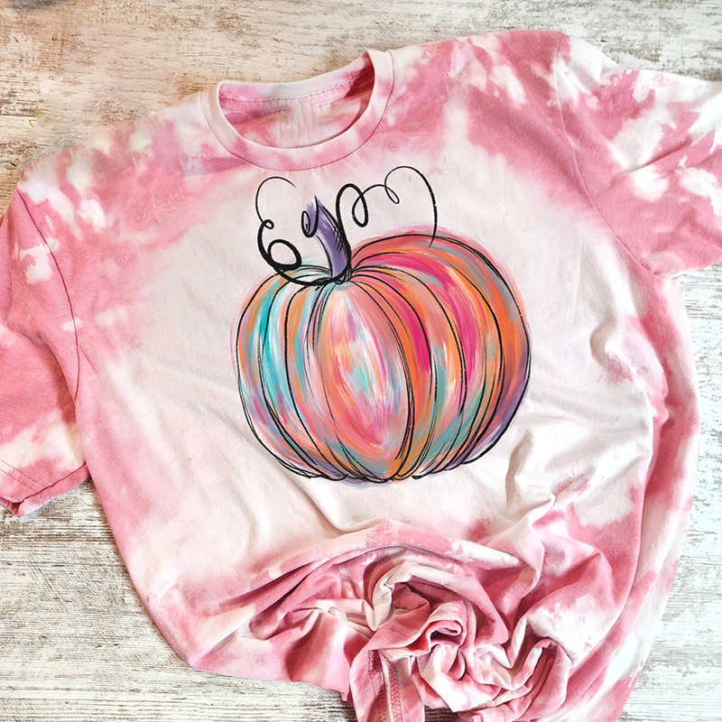 Watercolor Pumpkin Teacher Printed T-Shirt