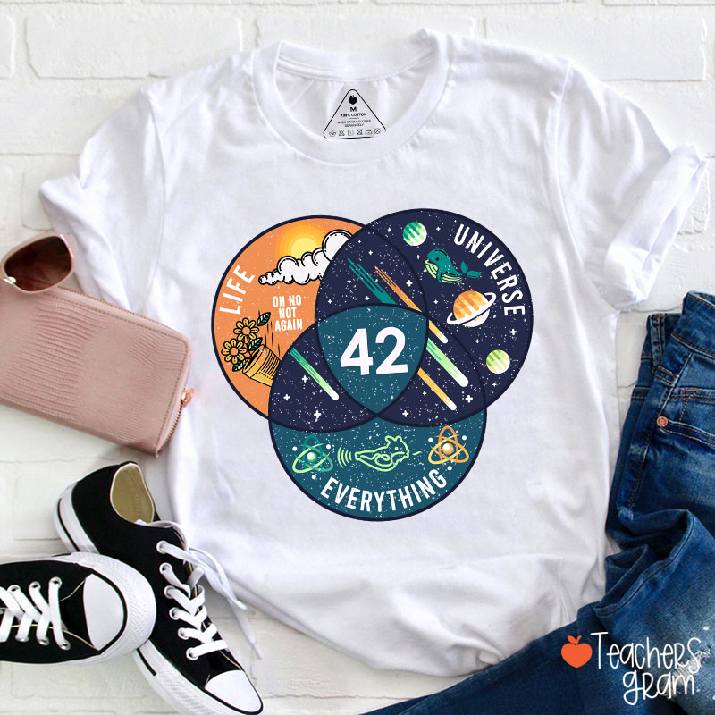 42 Answer To Life Universe And Everything Essential Teacher T-Shirt