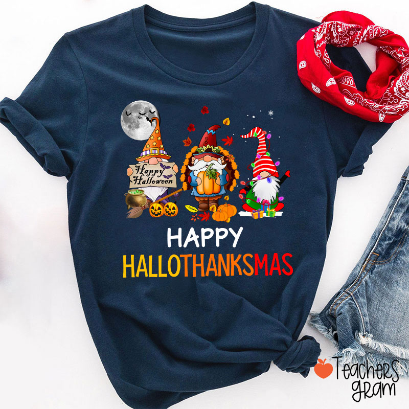 Happy Hallothanksmas Teacher T-Shirt