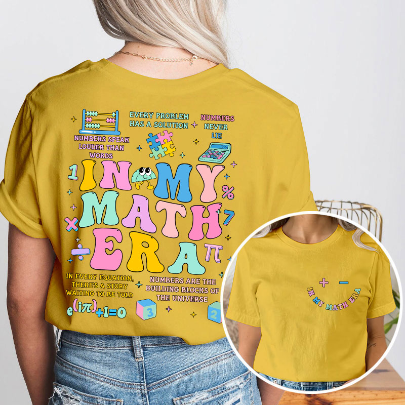In My Math Era Cute Math Symbols Icon Teacher Two Sided T-Shirt