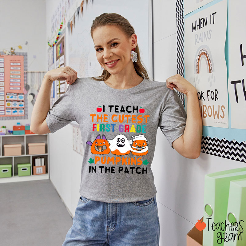 Personalized I Teach The Cutest First Grade Pumpkins In The Patch T-Shirt