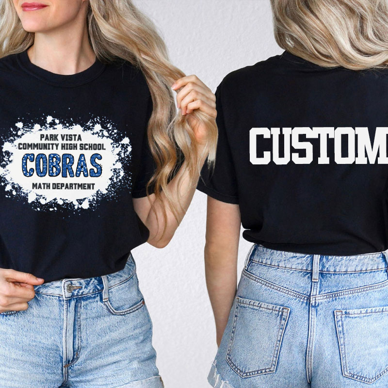 Personalized Math Department Teacher Two Sided T-Shirt