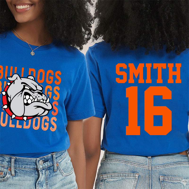 Personalized Sports Team Logo Teacher Two Sided T-Shirt