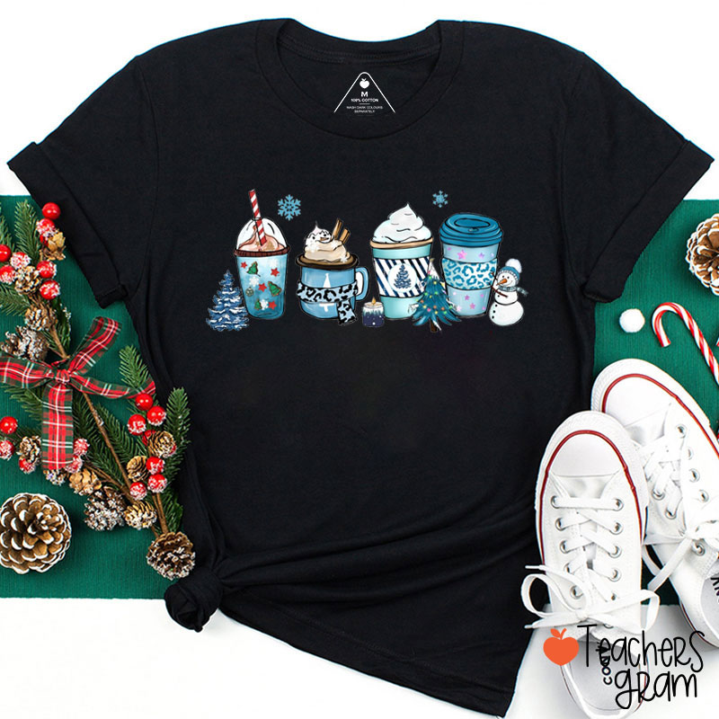 Loving Winter Drinks Christmas Vibes Teacher T-Shirt