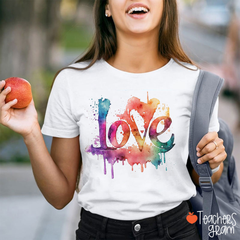 Color Oil Painting Love Teacher T-Shirt
