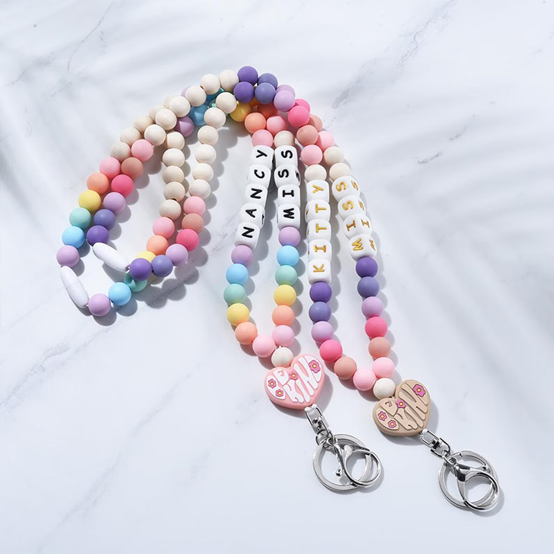 Personalized Name Heart Be Kind Teacher Lanyard