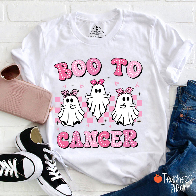 Boo To Cancer Ghost Teacher T-Shirt