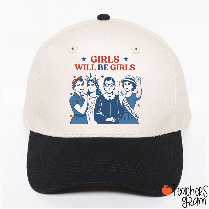 Girls Will Be Girls 4th Of July Teacher Baseball Cap