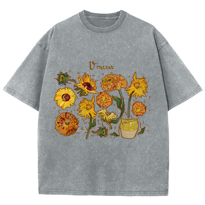 Vincent Sunflower Teacher Washed T-Shirt