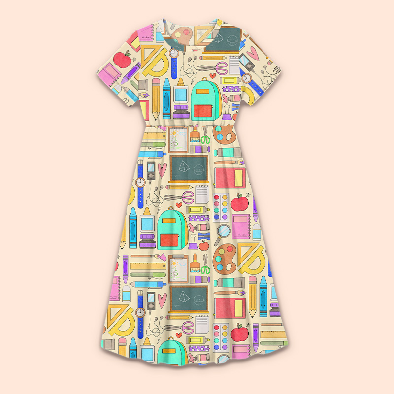 Teacher's Staff Teacher Printed Dress