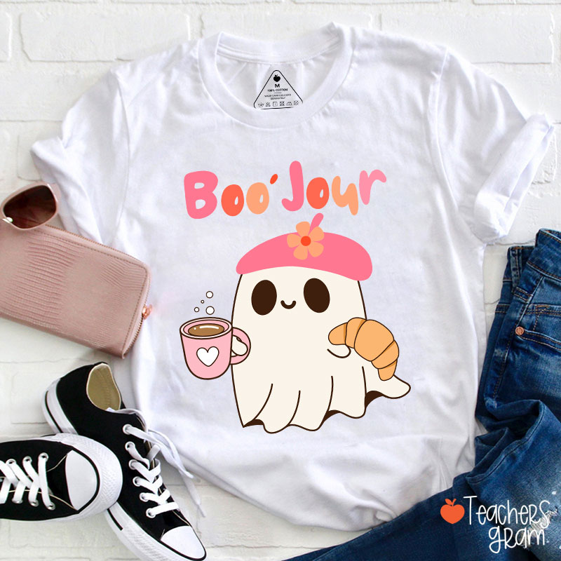 Boo Jour Cute Ghost French Teacher T-Shirt