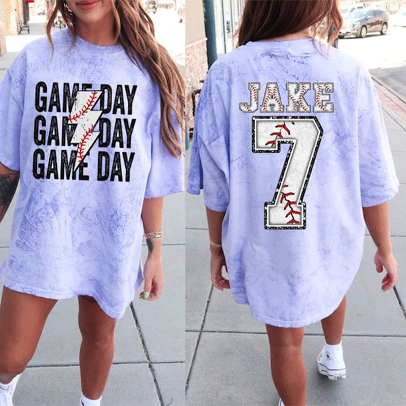 Personalized Baseball Team Name And Number Teacher Printed T-Shirt