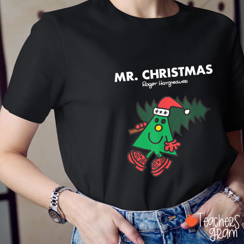 Mr Christmas Roger Hargreaves Teacher T-Shirt