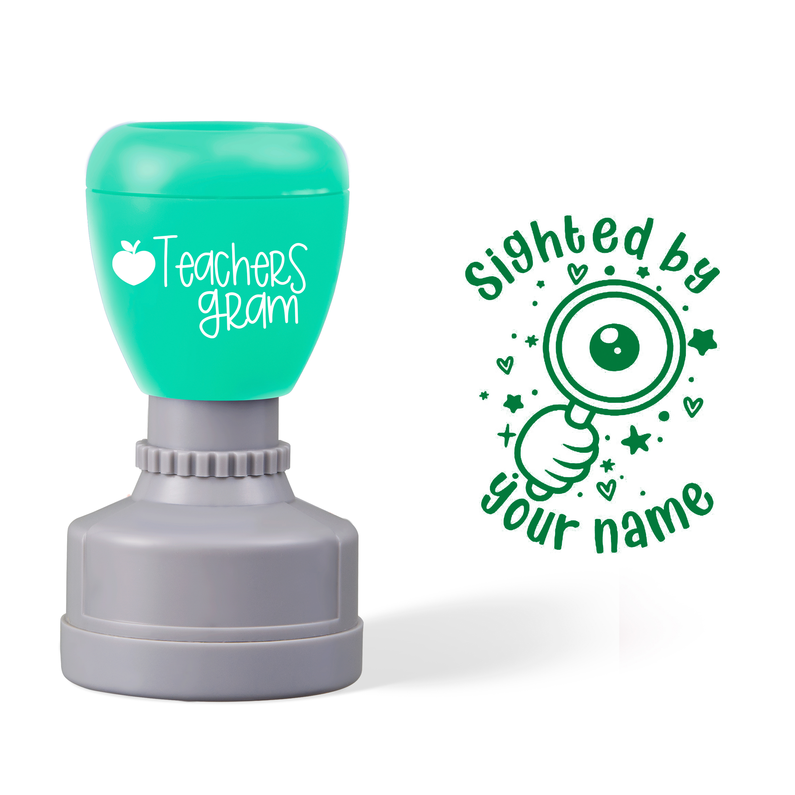 Personalized Name Dsighted By Teacher Stamp