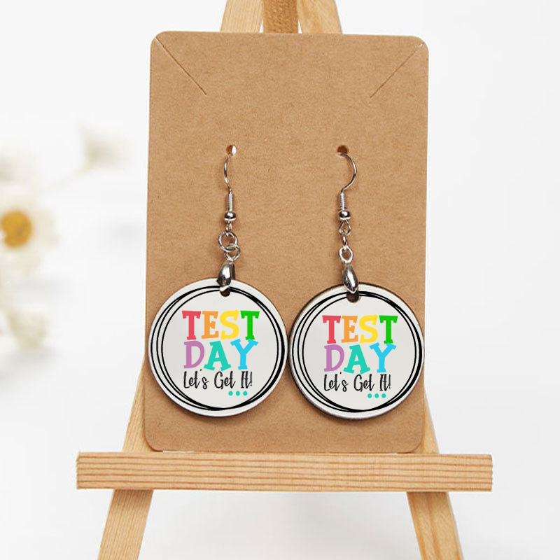 Test Day Let's Get It Wooden Earrings