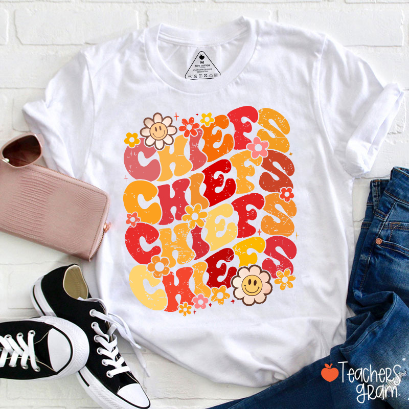 Personalized Mascot Game Day Flowers Teacher T-Shirt