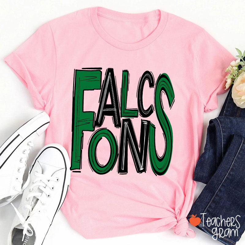 Personalized Mascot Doodle Letter Teacher T-Shirt