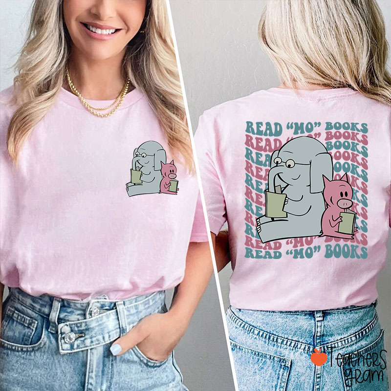 Read Mo Books Elephant Teacher Two Sided T-Shirt