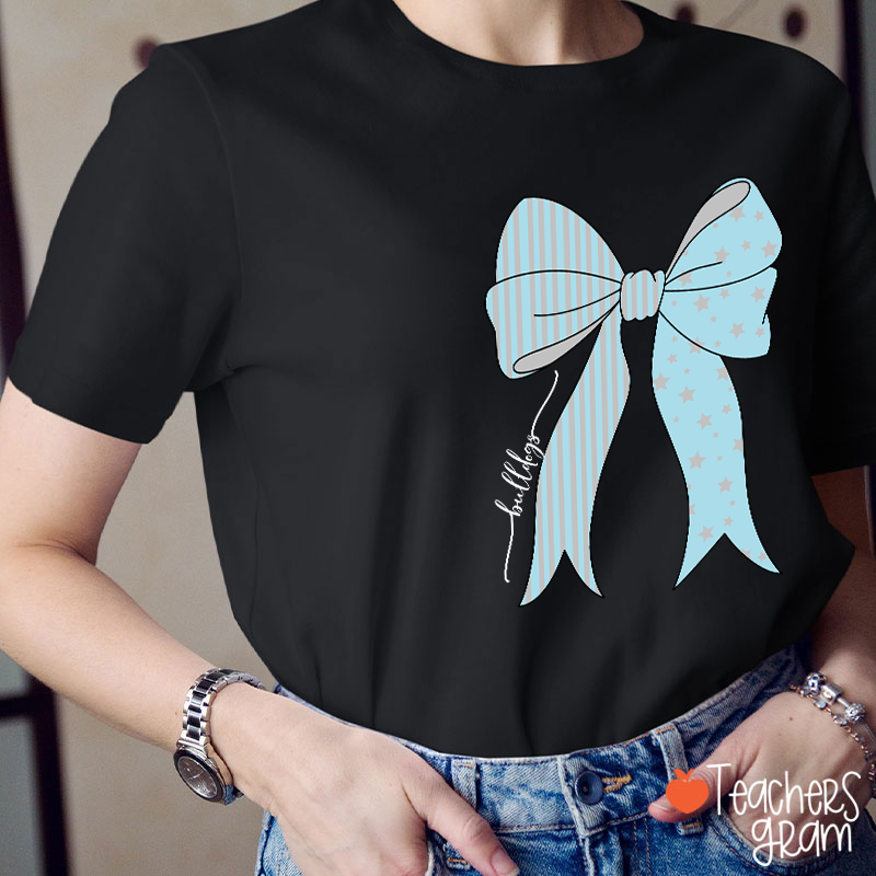 Personalized Mascot Stars And Stripes Bow Teacher T-Shirt