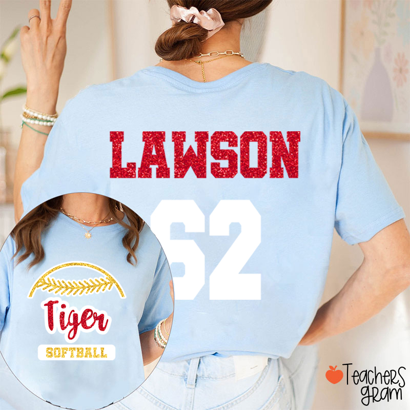 Personalized  Mascot And Name Go Warriors Teacher Two Sided T-Shirt