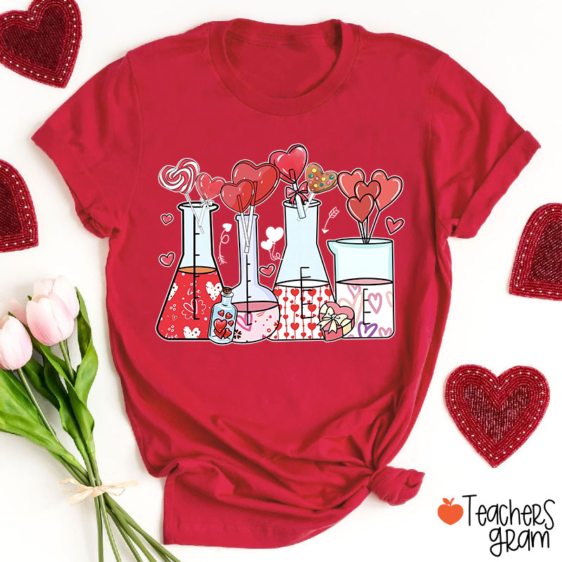 Love Valentine Science Teacher T-Shirt