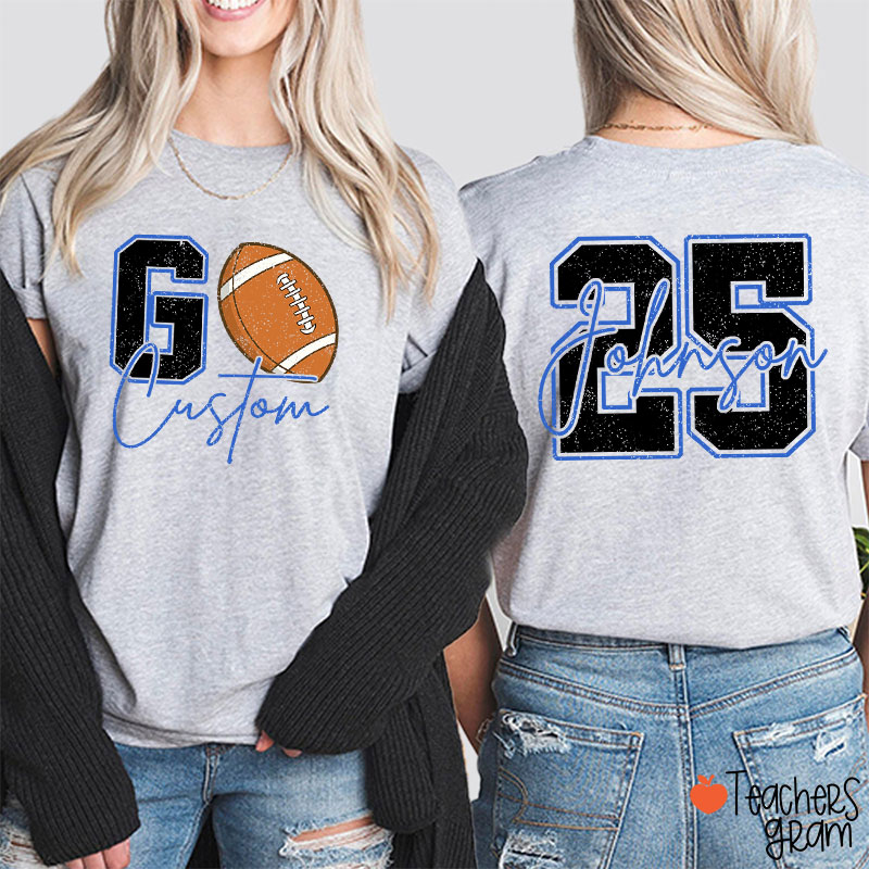 Personalized Mascot And Sport Go School Spirit Teacher Two Sided T-Shirt