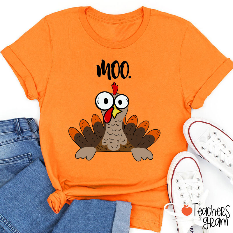 Rooster Crows Thanksgiving Teacher T-Shirt