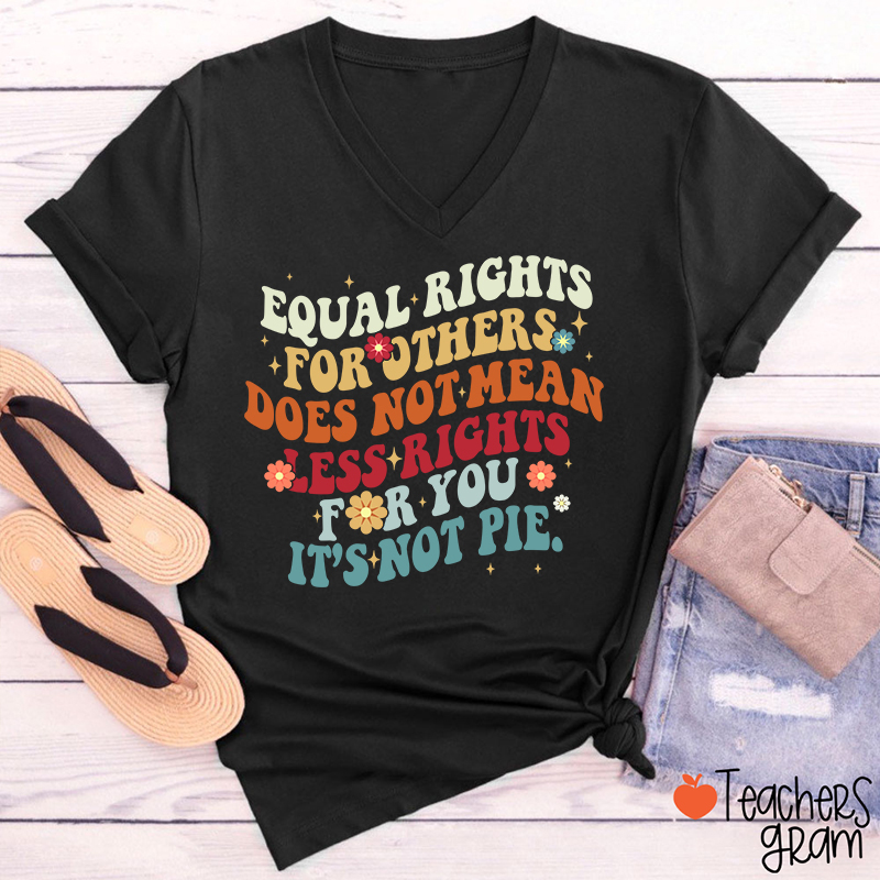 Equal Rights Is Not A Pie Teacher Female V-Neck T-Shirt