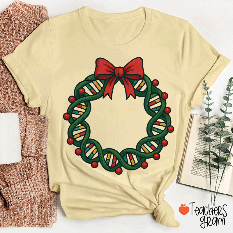 DNA Double Helix Christmas Teacher T-Shirt