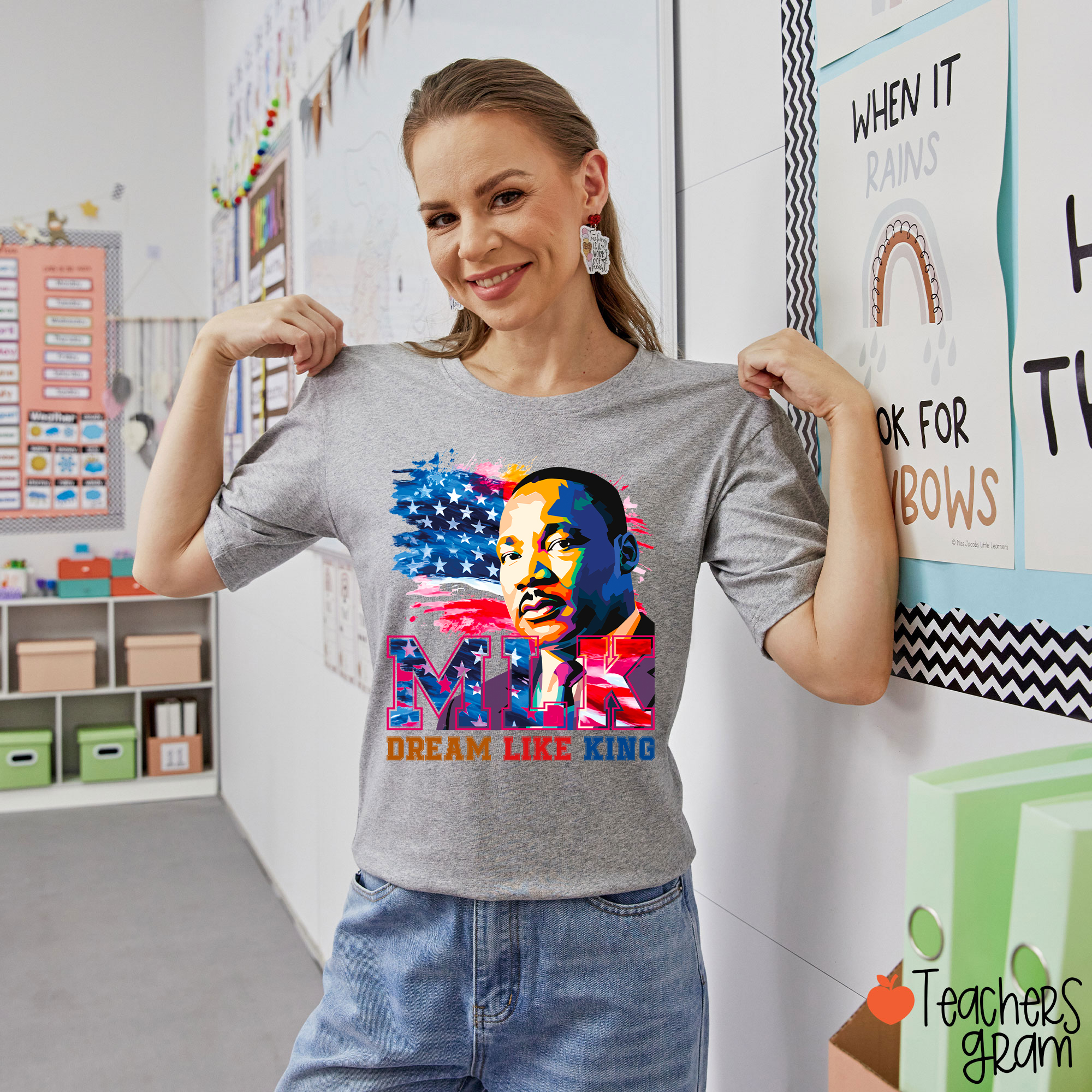 Dream Like King Teacher T-Shirt