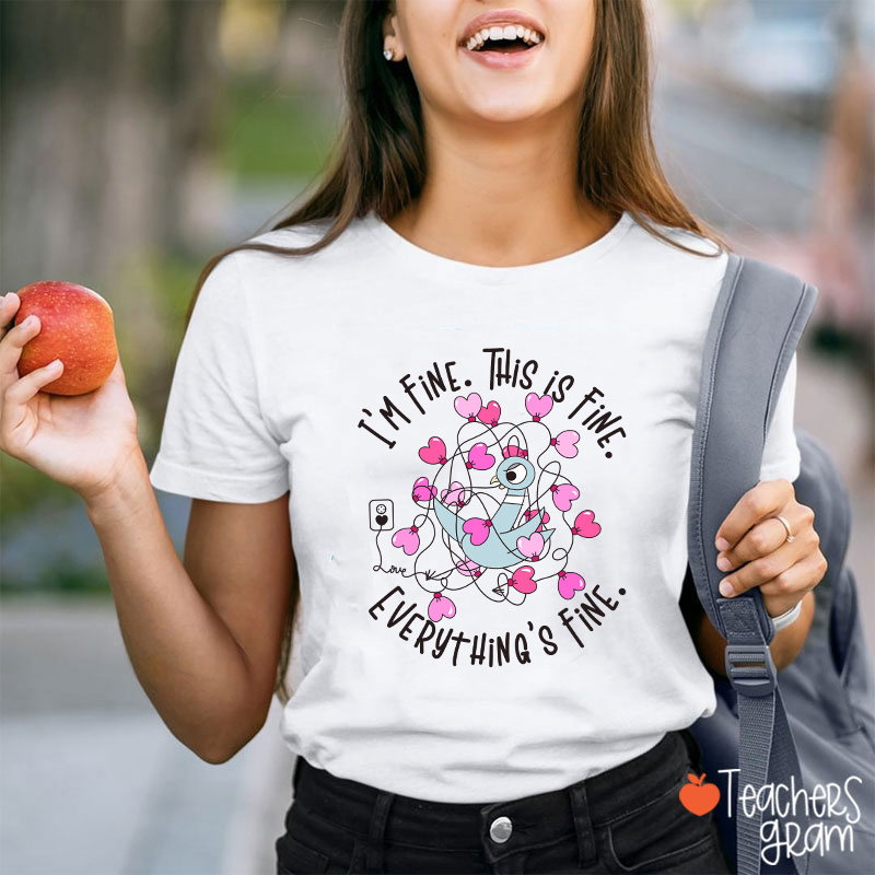 Funny Pigeon Everything's Fine Teacher T-Shirt