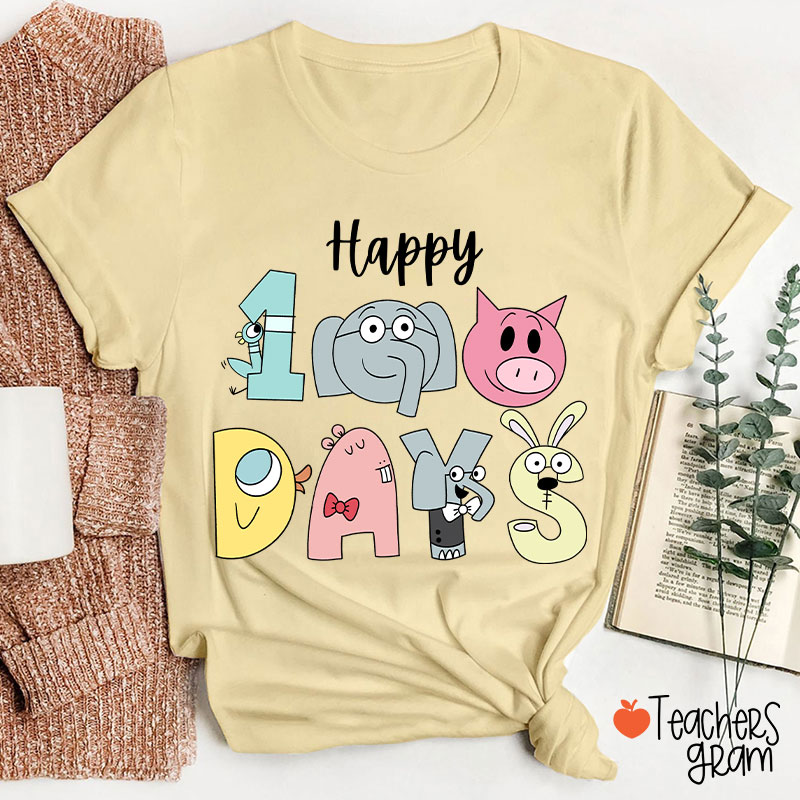Happy 100 Days Children's Books Teacher T-Shirt