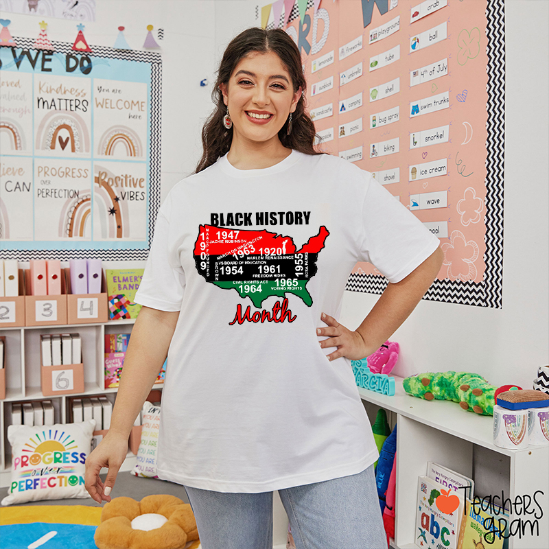 Black History Important Milestones Teacher T-Shirt