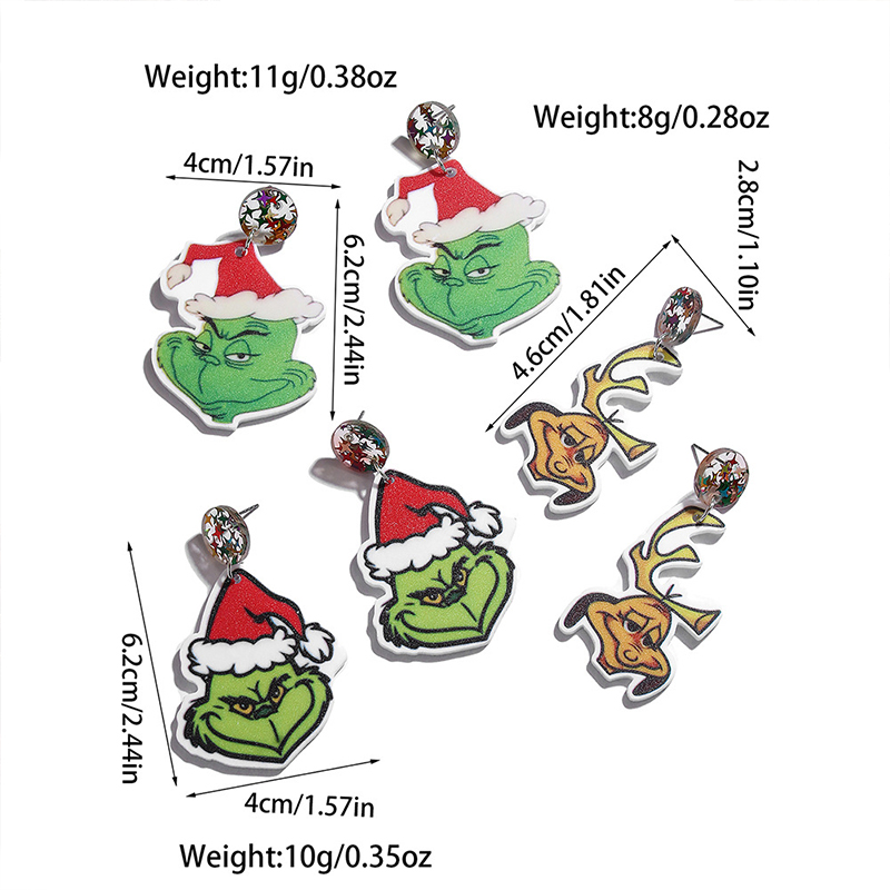 Mean Guy Christmas Teacher Acrylic Earrings