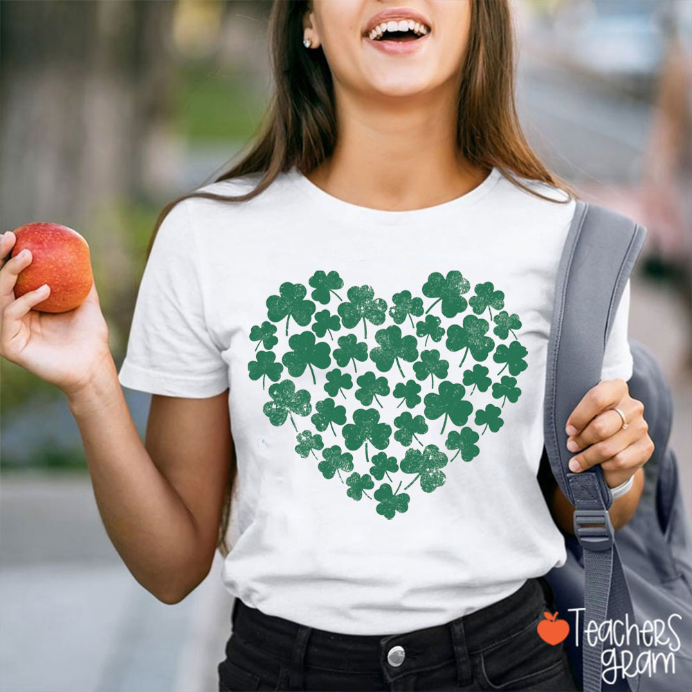 Shamrock Heart Teacher T-Shirt