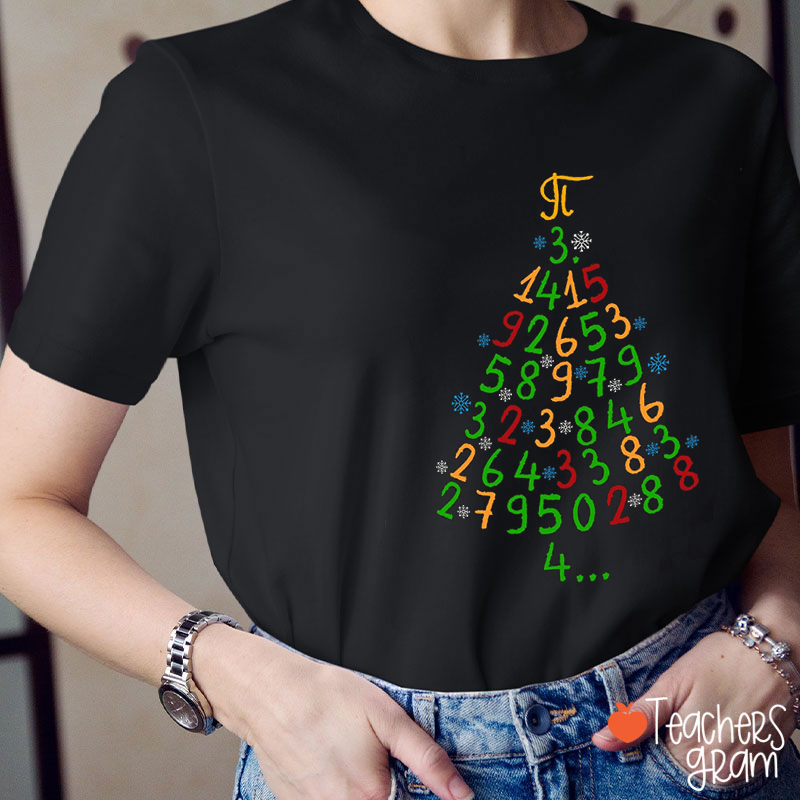 Pi Christmas Tree Teacher T-Shirt