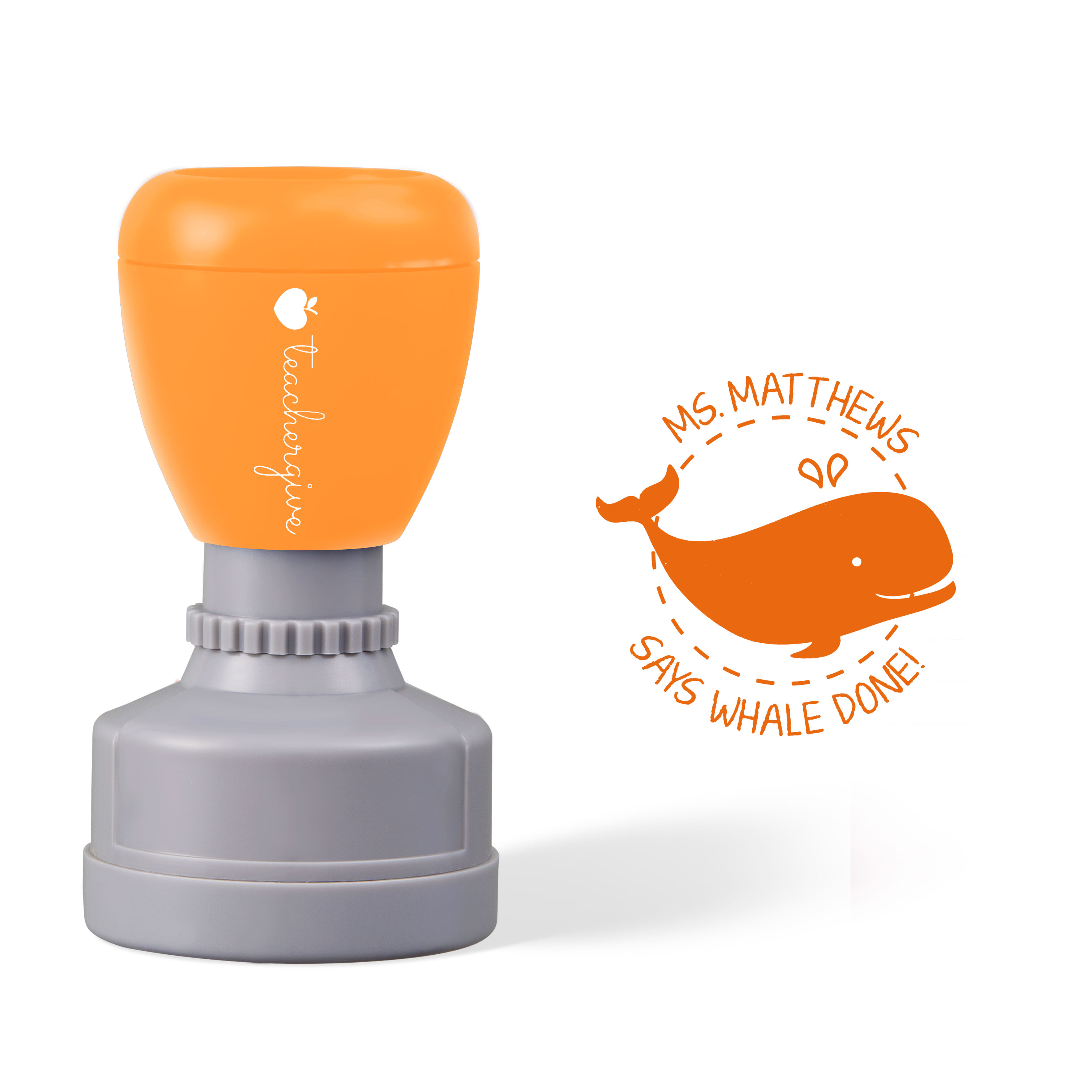 Personalized Whale Done Teacher Stamp