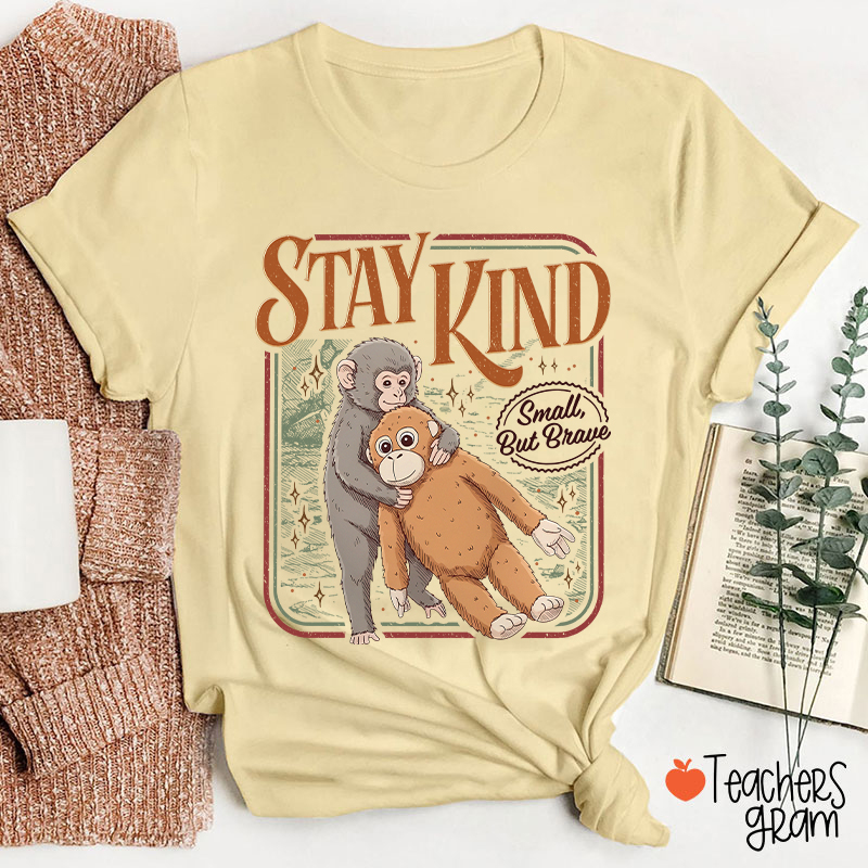 Stay Kind Small But Brave Teacher T-Shirt